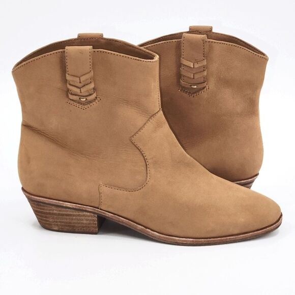 Jack Rogers Stella Pull On Western Ankle Boots Booties Womens Size 8 Tan Brown - Picture 1 of 9
